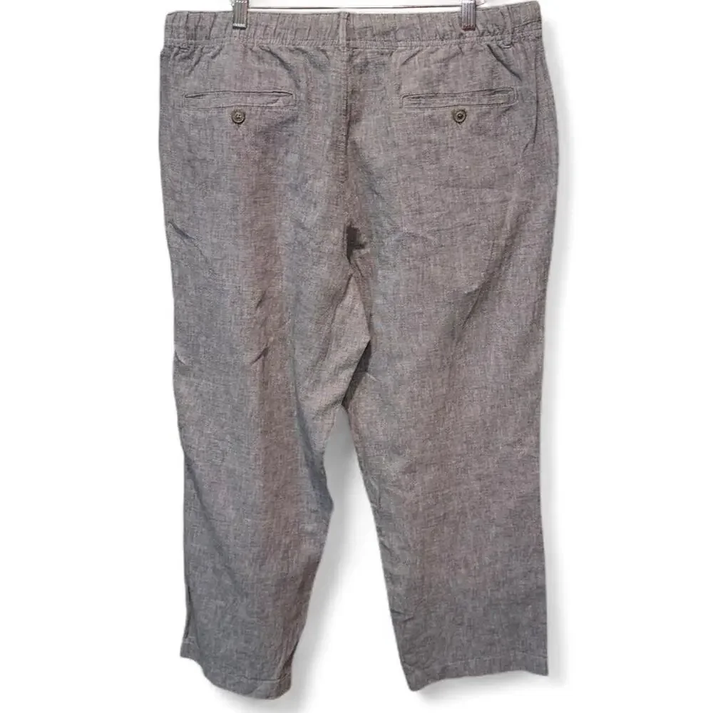 Tasso Elba Linen Blend Gray Summer Trousers Men’s XL Coastal Preppy Wedding